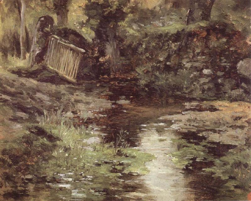 Carlos de Haes A Stream at Pont-Aven oil painting image